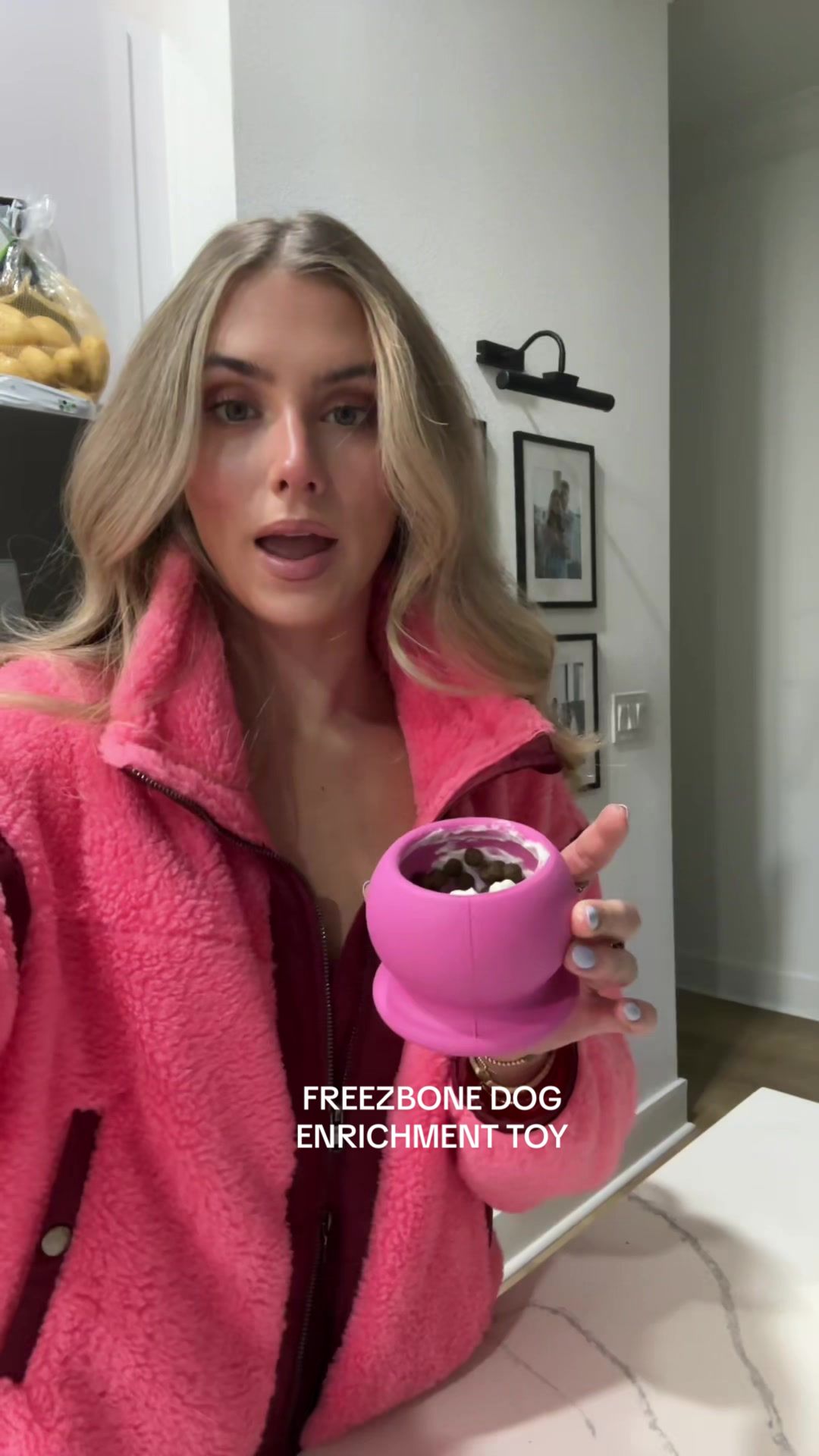 TikTok post by @sloanevosen for Freezbone. Caption reads: refilling my princesses FREEZBONE this is how she....