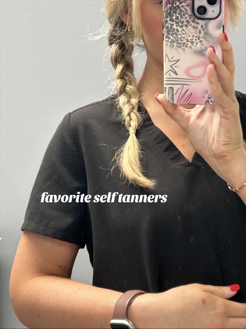 TikTok post by @starkmaddie for Loving Tan. Caption reads: [...] top 3 favorite self tanners! #selftan....