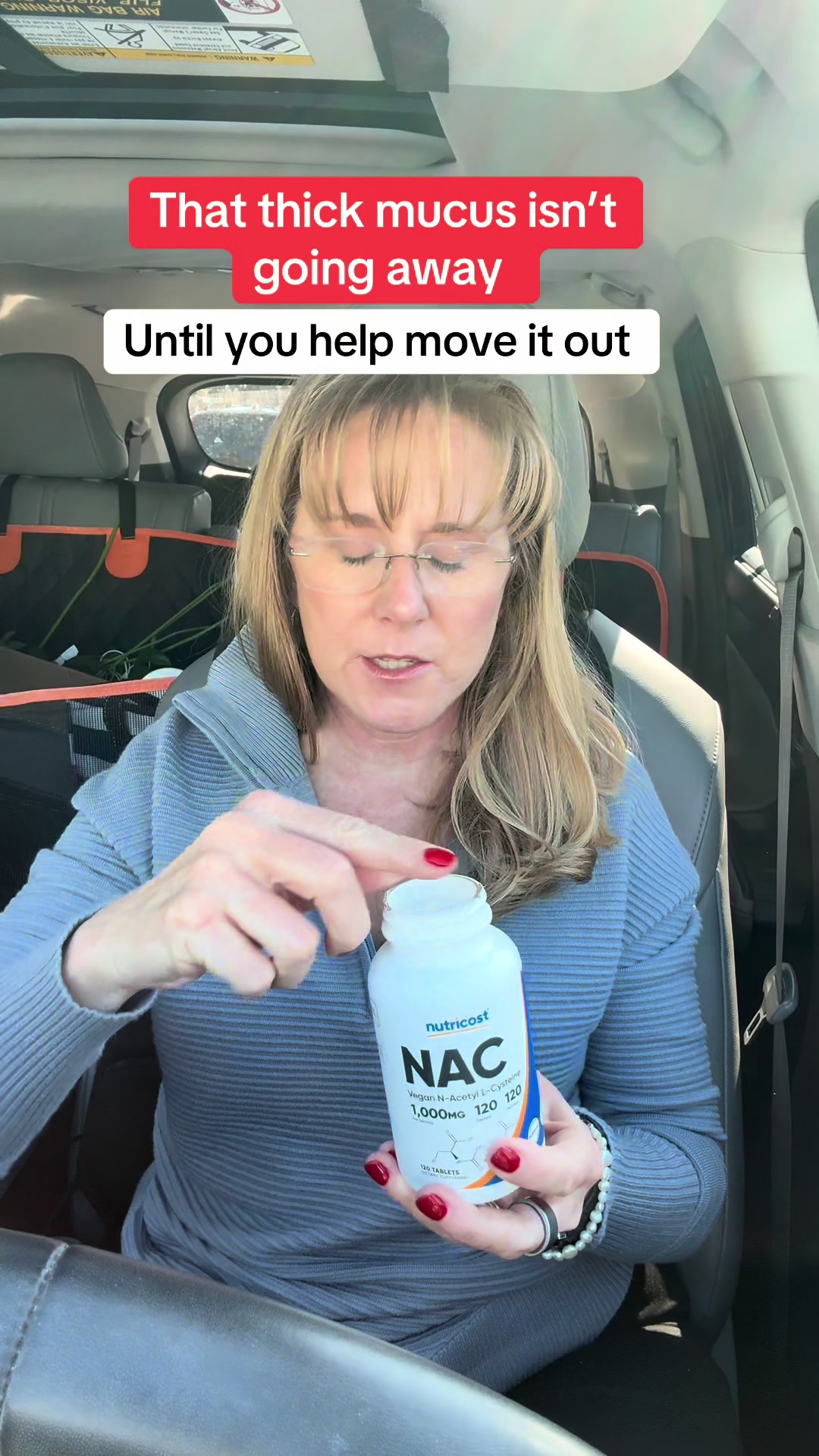 TikTok post by @margaritacurry1990 for Nutricost. Caption reads: [...] #antioxidants #lungs #nac @Nutricost.