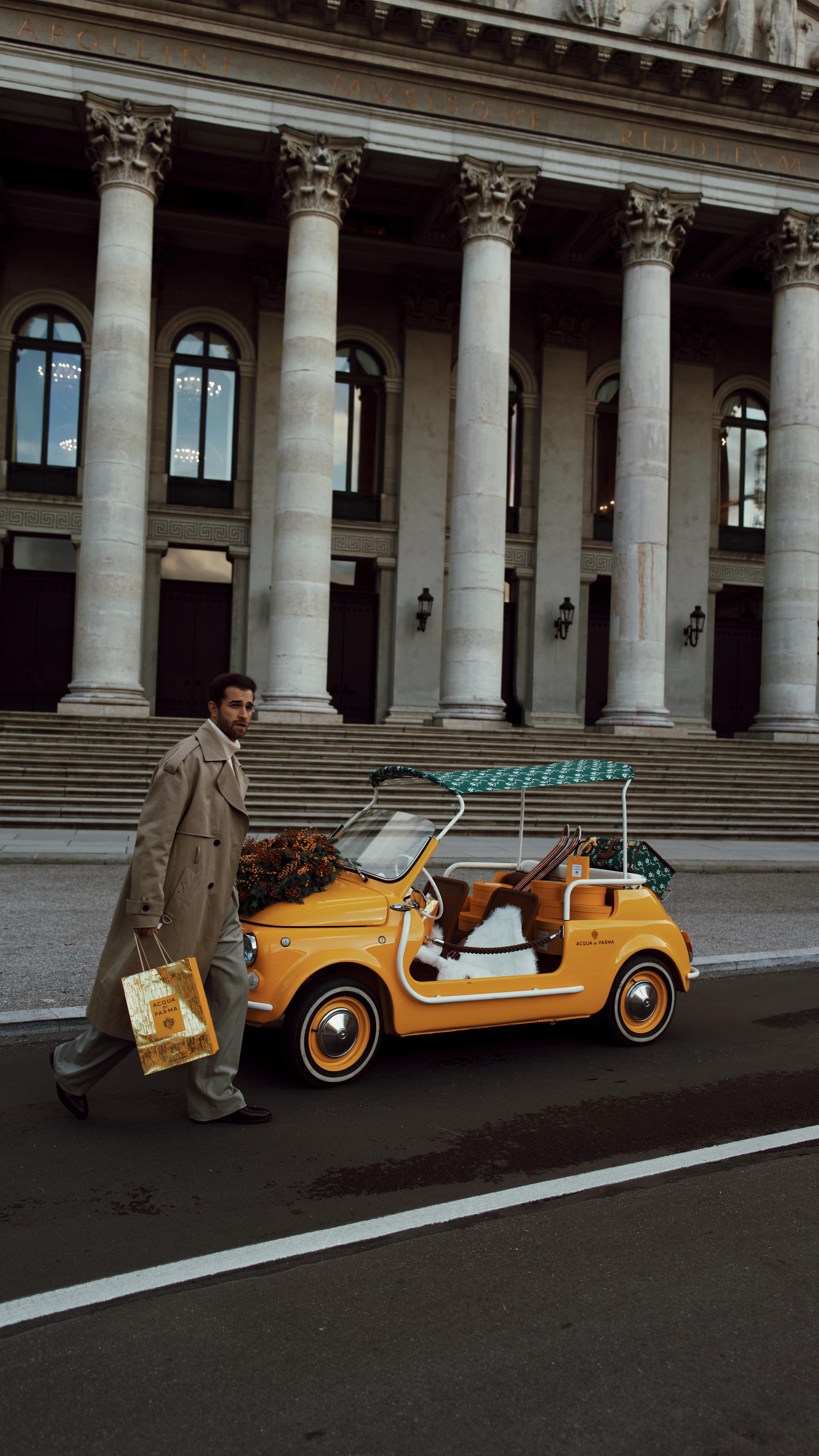 Instagram post by @danieltonijais for Acqua di Parma. Caption reads: [...] Munich to the Dolomites to discover....