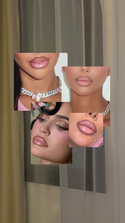 Instagram post by @inspired.byroaa for HUDA BEAUTY. Caption reads: Milky lips lip combo 🫦✨ @hudabeauty #hudabeauty....