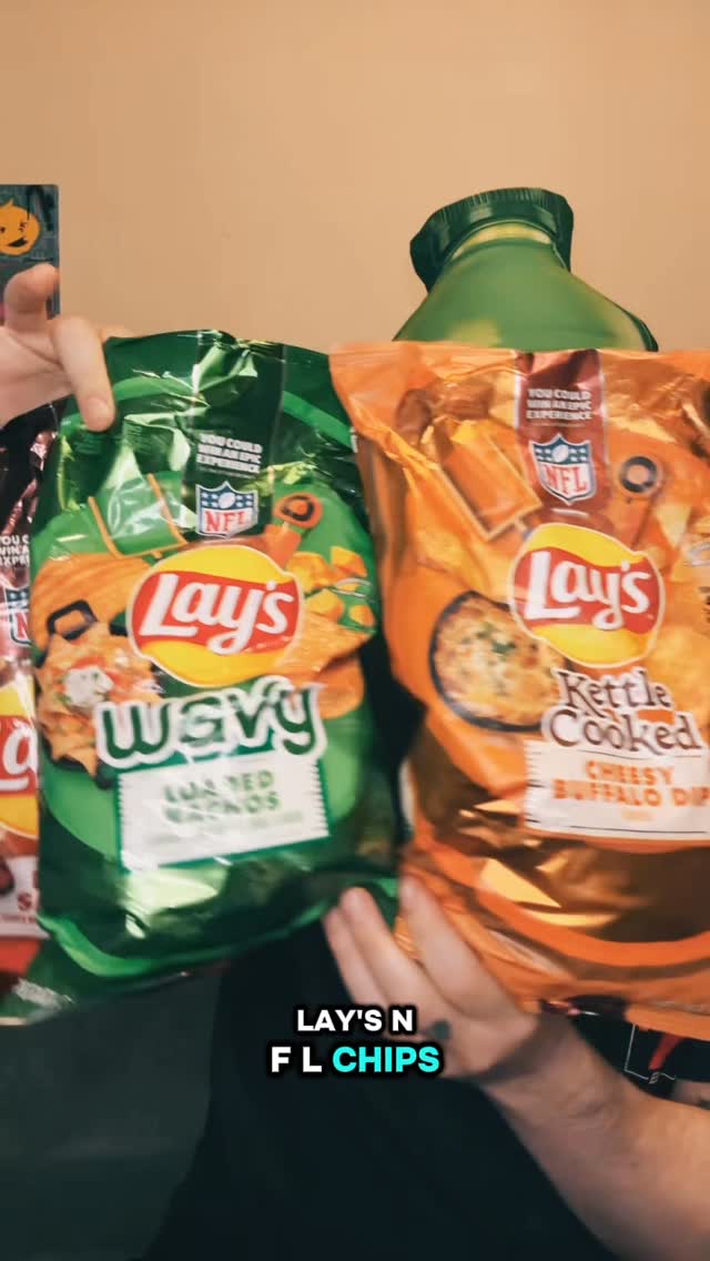 Instagram post by @markie_devo for Lay's. Caption reads: Lay’s NFL Chips🏈🥔🔥

🛒At stores that carry the....