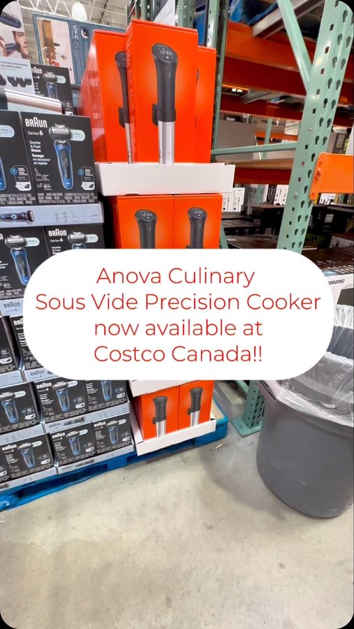 Instagram post by @costcofindscanada for Anova Culinary. Caption reads: 🚨 NEW!!!!
‌
Anova @anovaculinary Culinary Sous....