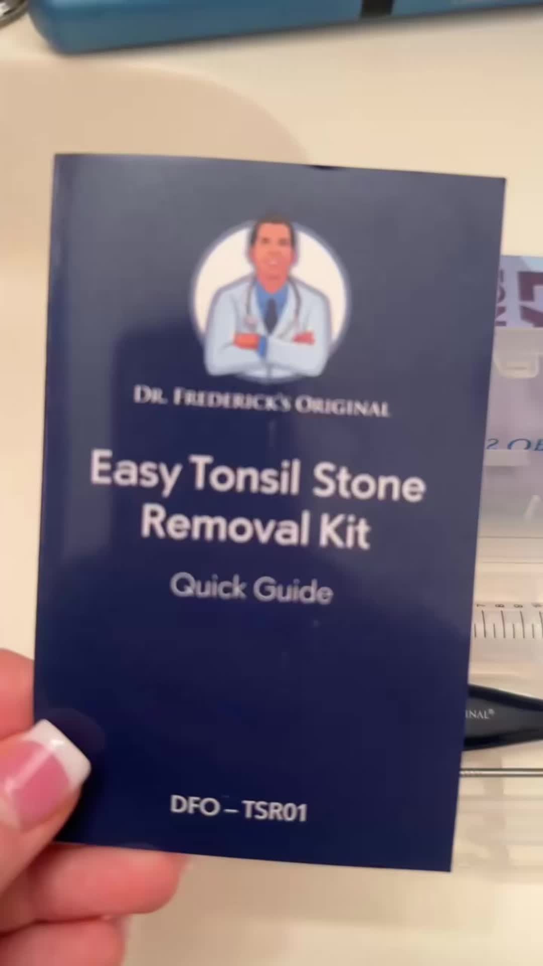 TikTok post by @hannapoff2 for Dr. Frederick's Original. Caption reads: [...] Original #tonsilstones #relief....