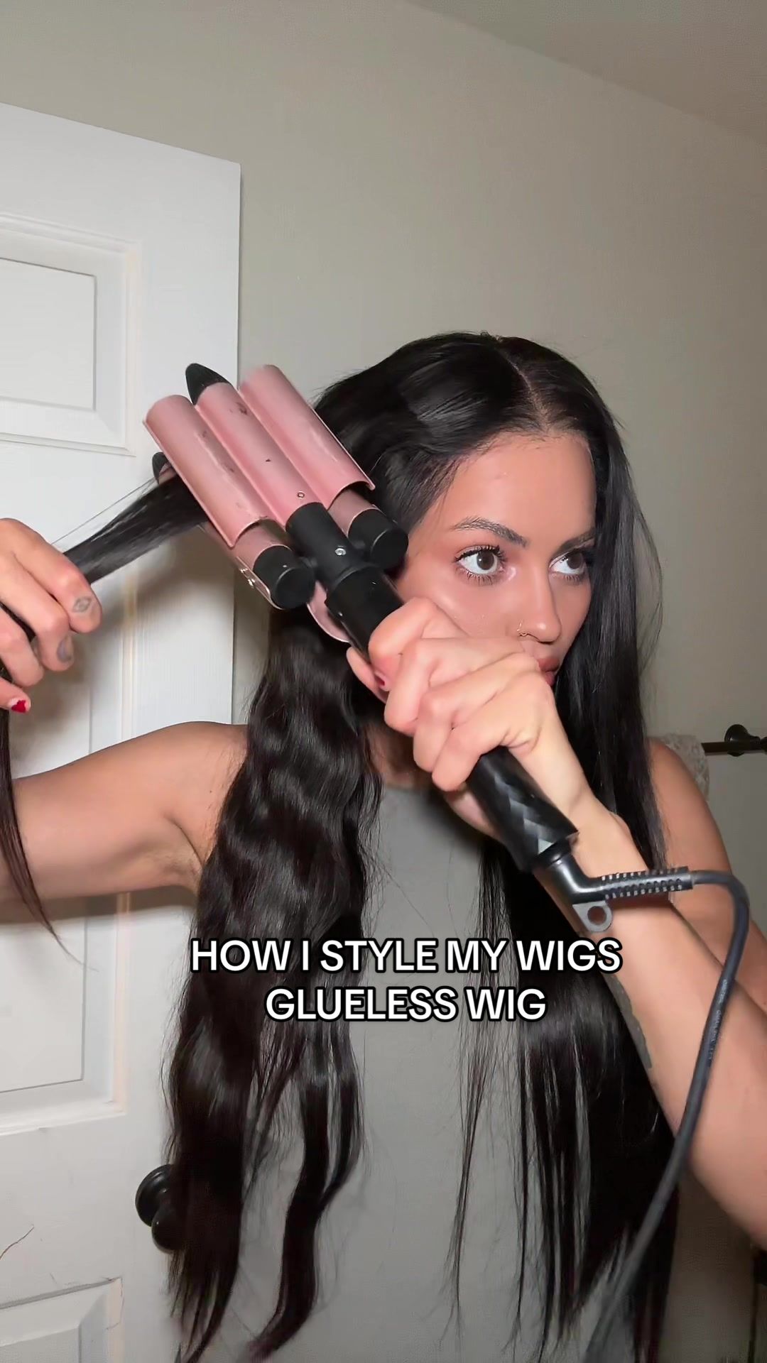 TikTok post by @imsimplynessa for Megalook. Caption reads: [...] this on and GO! Wig from @Megalookwigs....