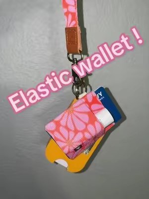 TikTok post by @lizette.cazares for Thread Wallets. Caption reads: My new @Thread Wallets elastic wallet is amazing!....