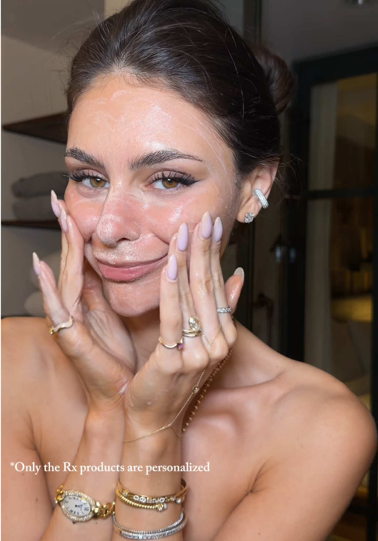 TikTok post by @kirakirbyy for Curology. Caption reads: [...] about to be eating from every angle🥵....