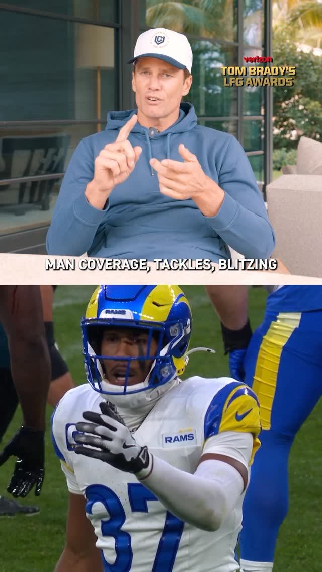 Instagram post by @qlakee for Verizon. Caption reads: [...] to @rams safety @qlakee! Presented by....