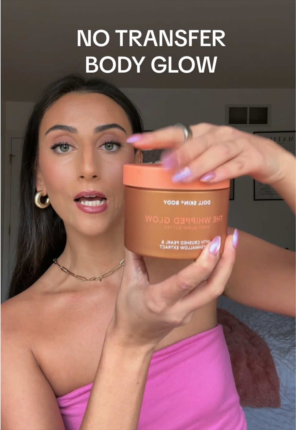 TikTok post by @francescagizz3 for Doll 10 Beauty. Caption reads: [...] hydration & NO TRANSFER? Yes plz @Doll 10....