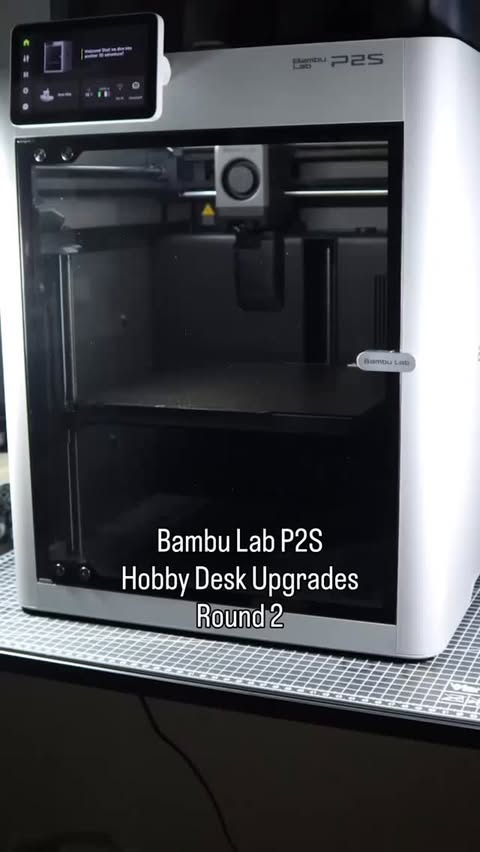 Instagram post by @spenspainting for Bambu Lab. Caption reads: #ad More desk upgrades from the @bambulab_official....