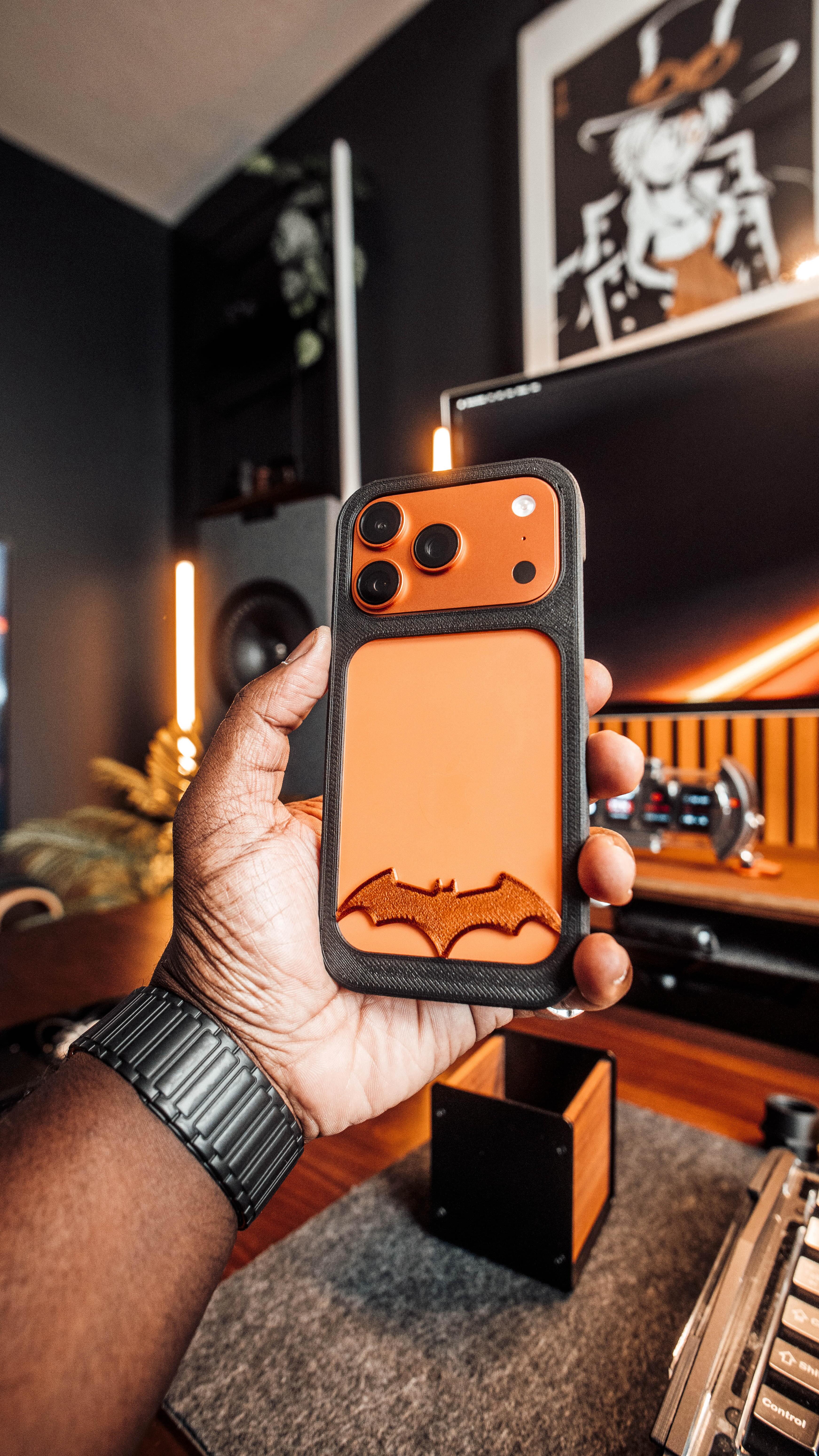 Instagram post by @caimarsalizi for Bambu Lab. Caption reads: 3D printed iPhone 17 Pro case
Designing my own....