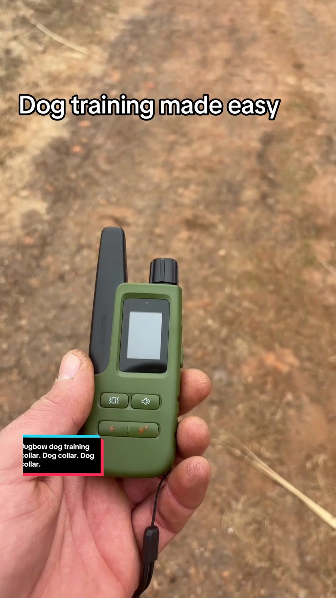 TikTok post by @tommyhartsell for Jugbow. Caption reads: Jugbow dog training collar #jugbow #dogtraining....