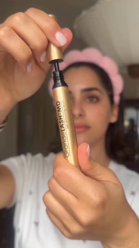 Instagram post by @eileensanch for Grande Cosmetics. Caption reads: My top two comments are about my lashes and brows....