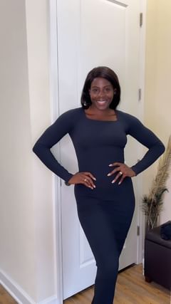 Instagram post by @fitgirlbomb for Bare Necessities. Caption reads: Where Confidence Meets Elegance. Padma x Bare....