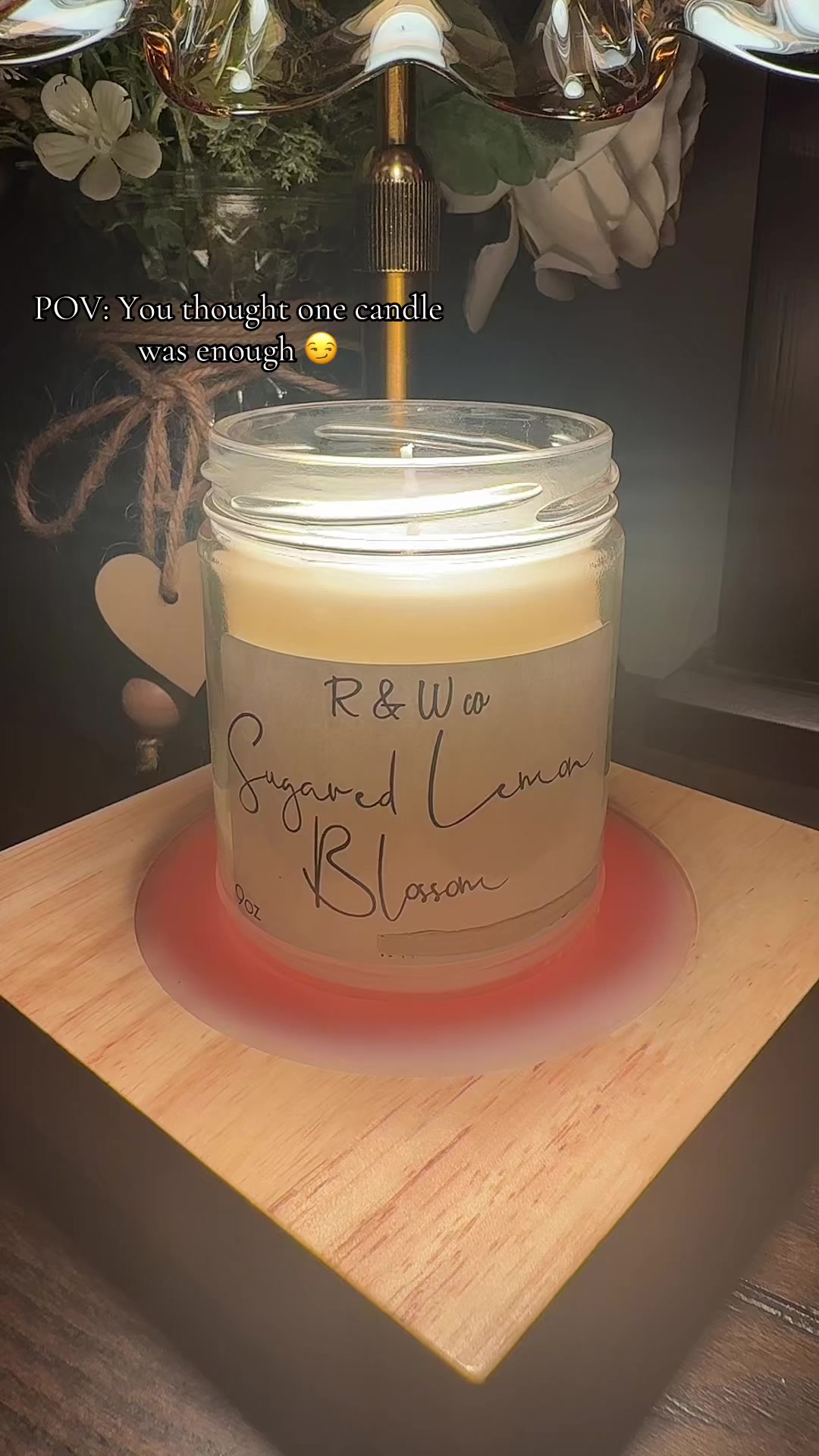 TikTok post by @shoppingwithlway for R&W Co.. Caption reads: [...] this one is even finished. 🕯️🔥💸 @R&W Co.....