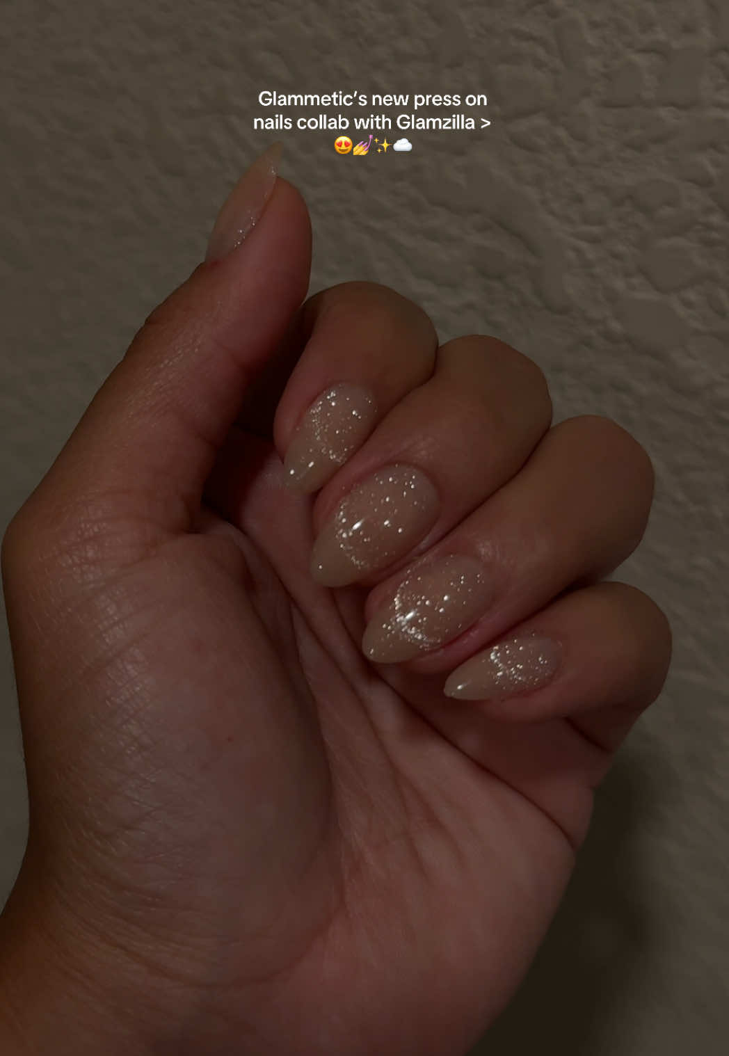 TikTok post by @sincerelyarely for Glamnetic. Caption reads: obsessed is an understatement 💅✨ @Glamnetic....