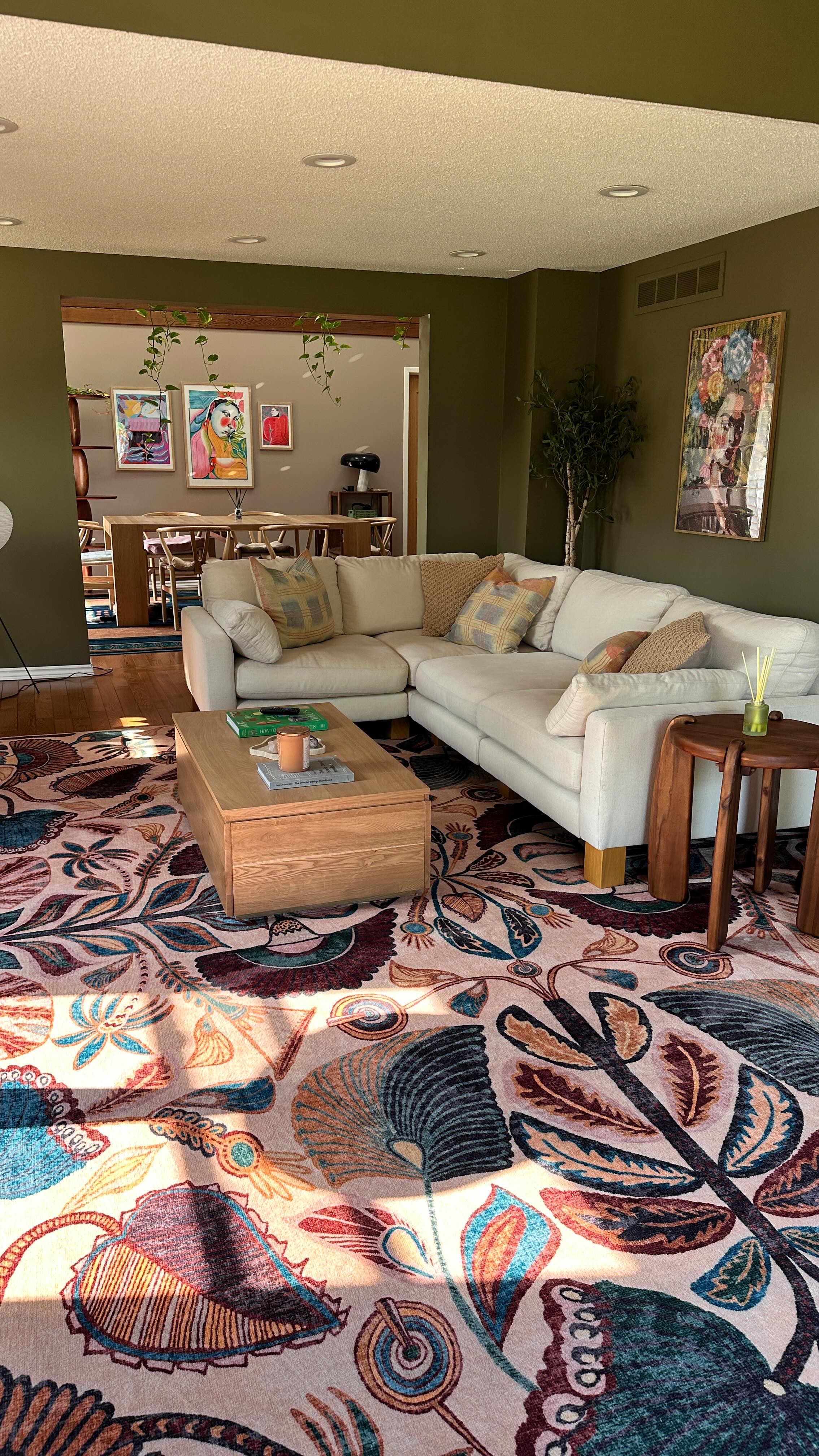 Instagram post by @romalyn.alpaz for Architectural Digest. Caption reads: New season, new vibes! The living and dining room....