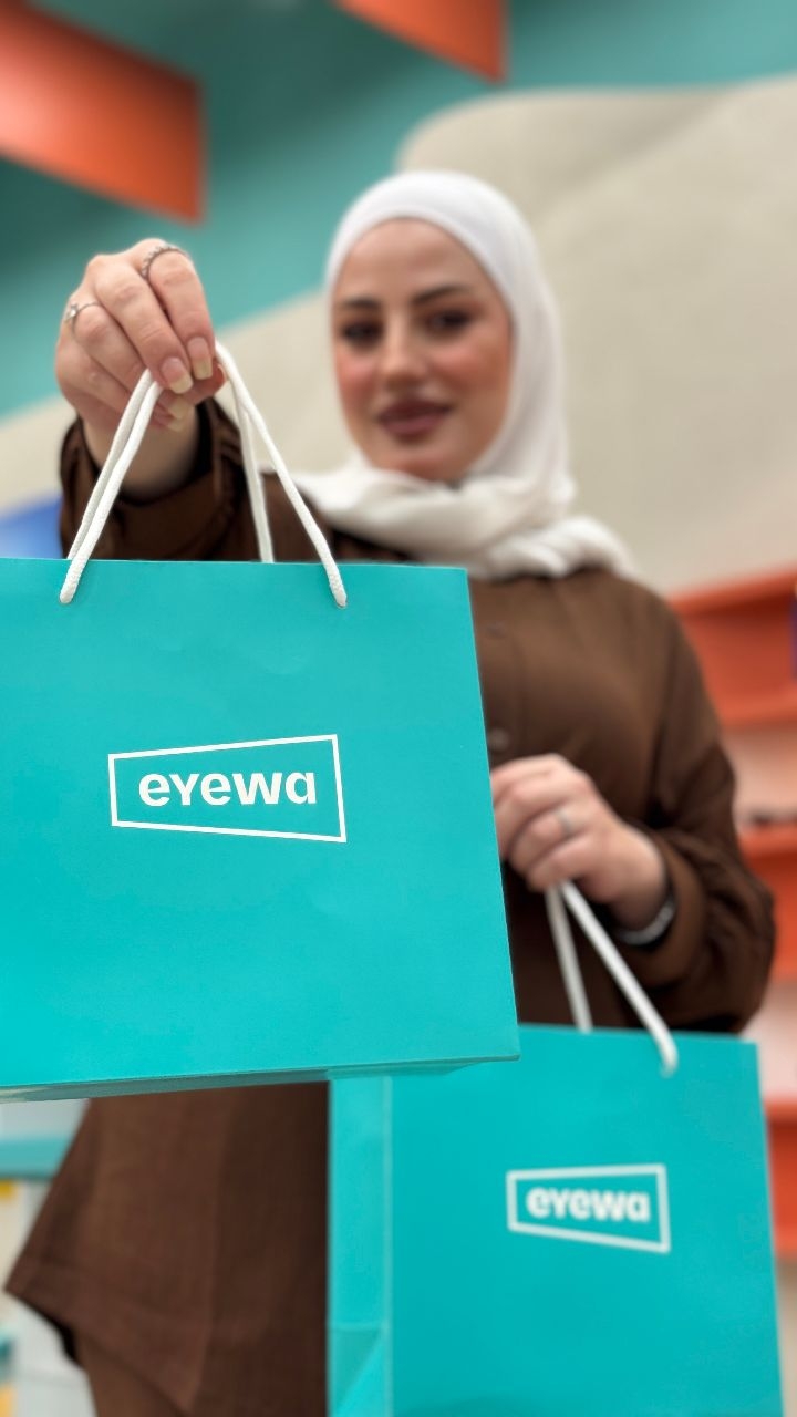 Instagram post by @rawan.blogger.h for eyewa. Caption reads: ✨ Eyewa الوجهة الأولى للنظارات والعدسات 
جودة....