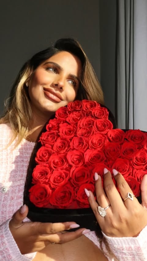 Instagram post by @mysashaofficial for Rose Forever. Caption reads: [...] Valentine’s Day gift does exist 🌹....