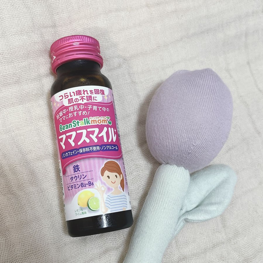 Instagram post by @mik_2386 for Beanstalk. Caption reads: _ 🛒 BeanStalk ママスマイル 指定医薬部外品....