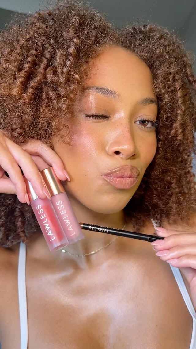 Instagram post by @jaylasteinn for LAWLESS. Caption reads: These 2 @lawless lip combos have been on REPEAT....
