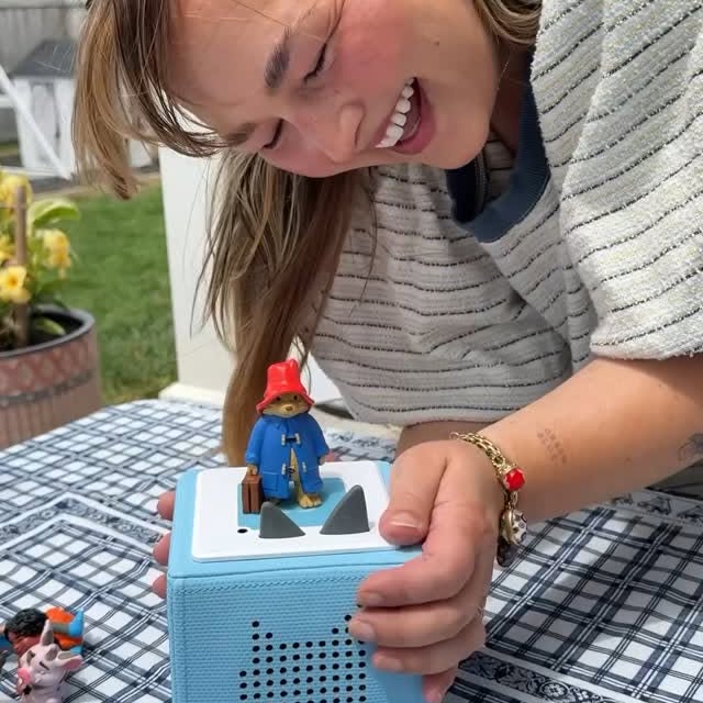 Instagram post by @alongcameholly for Tonies. Caption reads: Our kids absolutely LOVE their @tonies.us & I have....