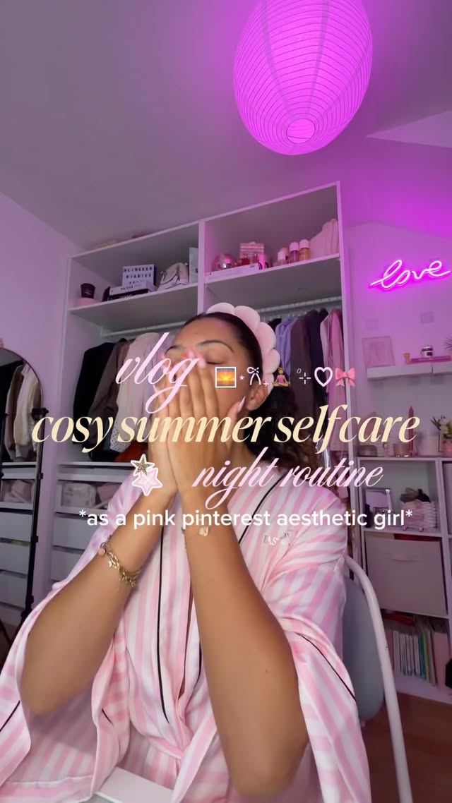 Instagram post by @lingeer__ for NUXE. Caption reads: [...] night routine 🌅🫧🎀🧘🏽‍♀️ @garnierfr @nuxe....
