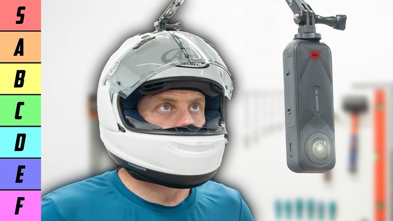 YouTube post by @ChaosCauses for CHIGEE. Caption reads: The Best & Worst Insta360 X5 Motorcycle Mounting....