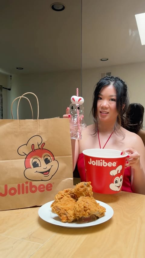 Instagram post by @xoxo_tiana_xoxo for Jollibee US. Caption reads: [...] made with family time & Chickenjoy 🍗....