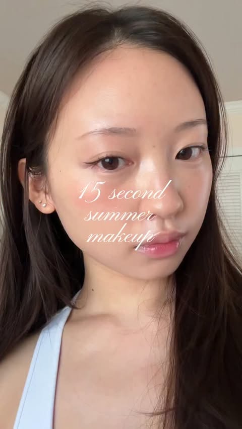 Instagram post by @kozumekenma for HERA. Caption reads: Summer makeup in just 15 seconds with....