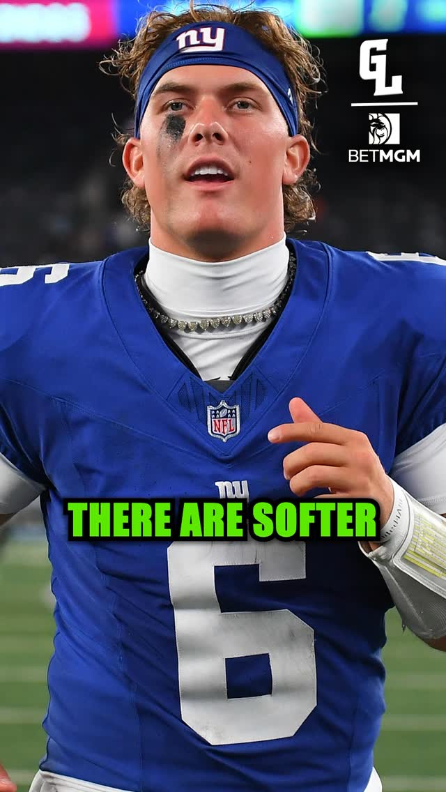 Instagram post by @greenlightpod for BetMGM. Caption reads: Jaxson Dart era has begun in New York!.