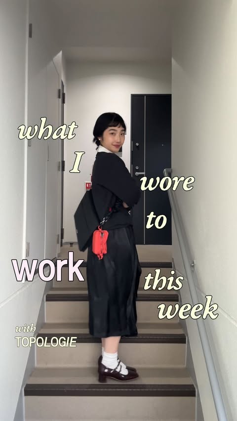 Instagram post by @ktngrc for Topologie. Caption reads: work outfits of the week with @topologie.official....
