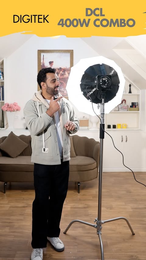 Instagram post by @gryindia for Digitek. Caption reads: Digitek DCL 400W Combo (300W Bi-Color COB) –....