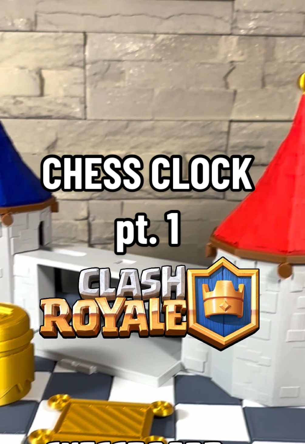 TikTok post by @deadlyio for Bambu Lab. Caption reads: Making a Clash Royale Chessboard! Chess Royale -....