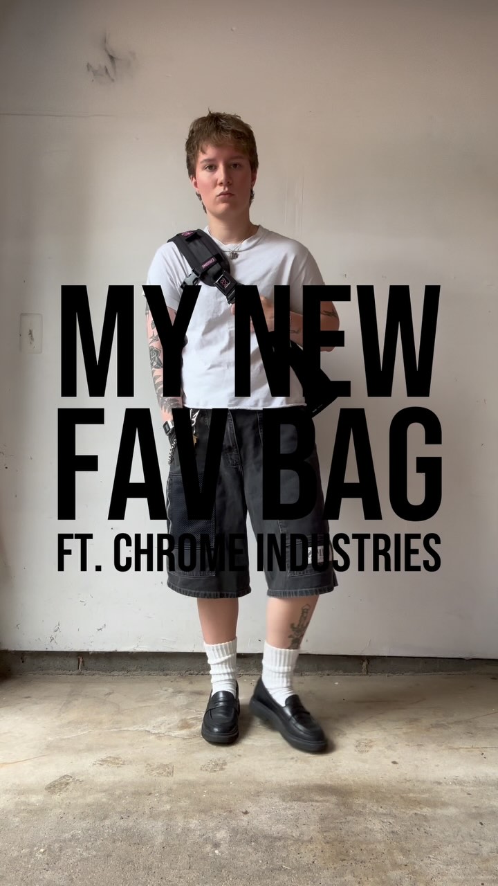 Instagram post by @urfavbutch_ for Chrome Industries. Caption reads: this bag is everything 🤩 

a huge thank you to....