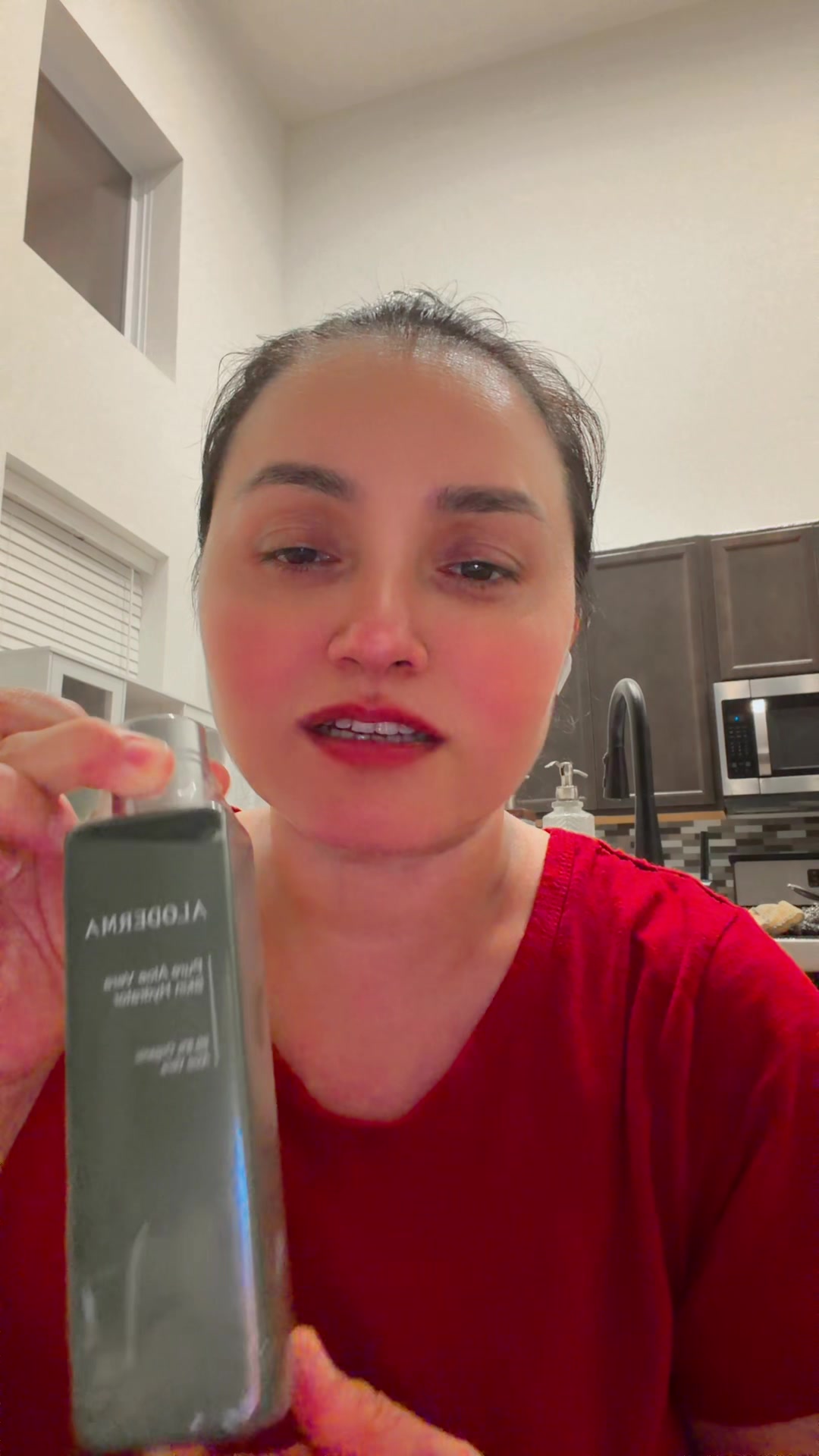TikTok post by @khadkatanka4 for ALODERMA. Caption reads: #Aloderma Pure Organic Vegan Aloe Vera Gel - Made....
