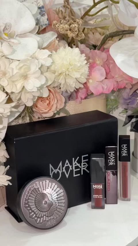 Instagram post by @zetra.makeup for MAKE OVER Cosmetics. Caption reads: Get ready to glow✨ Special Edition PowerStay Matte....