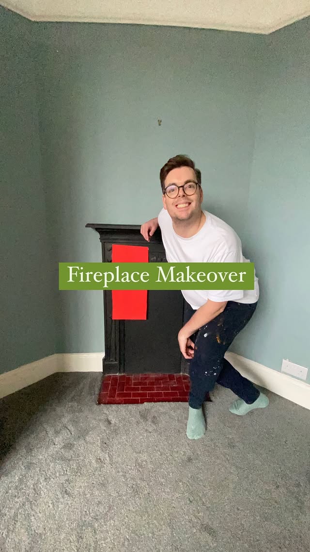Instagram post by @hattathome for YesColours. Caption reads: VICTORIAN FIREPLACE MAKEOVERRRRR! 🔥 (AD) I always....