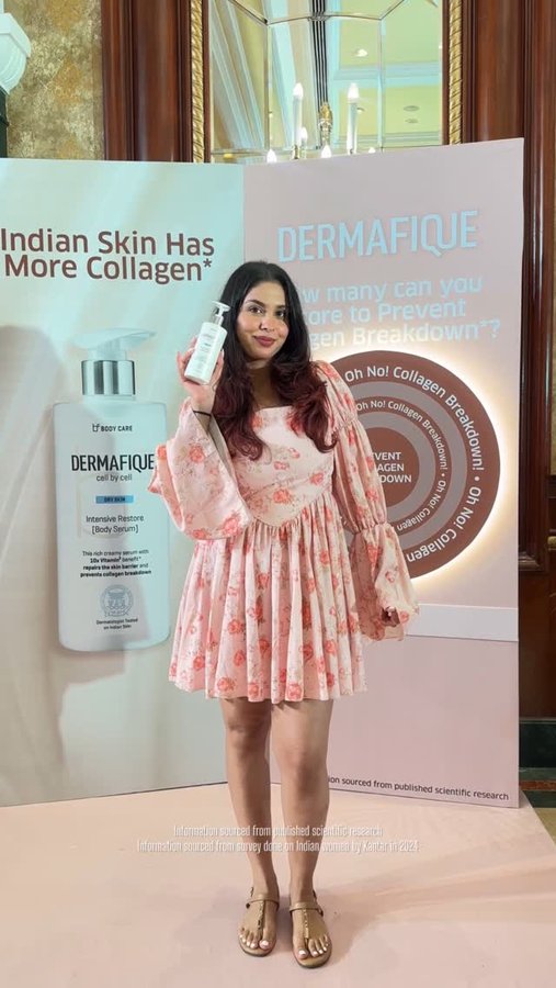 Instagram post by @kashishh_s for Dermafique. Caption reads: [...] science says moisturize! 🧪 Swipe in....