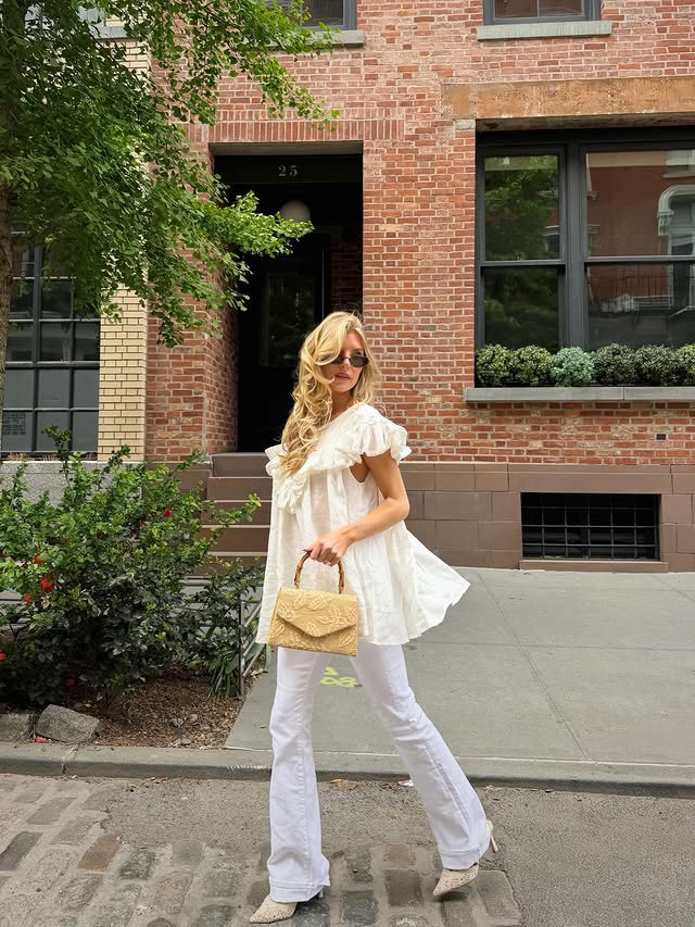 Instagram post by @acquired.style for DSW Designer Shoe Warehouse. Caption reads: Prettiest summer bridal shoes @dsw 🤍 #ad.