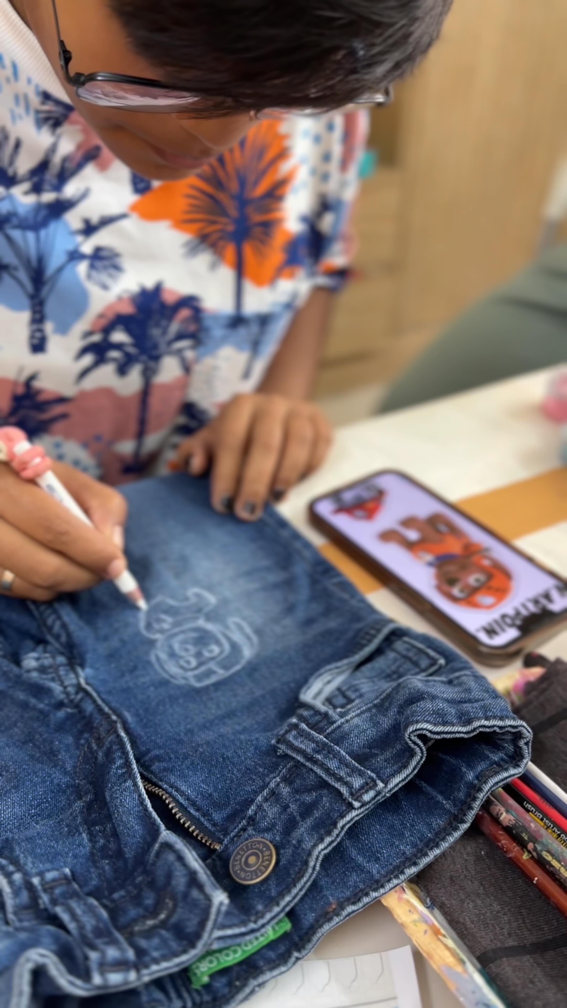 Instagram post by @theyellowbrush.studio for PAW Patrol. Caption reads: We painted a @pawpatrol inspired outfit for....