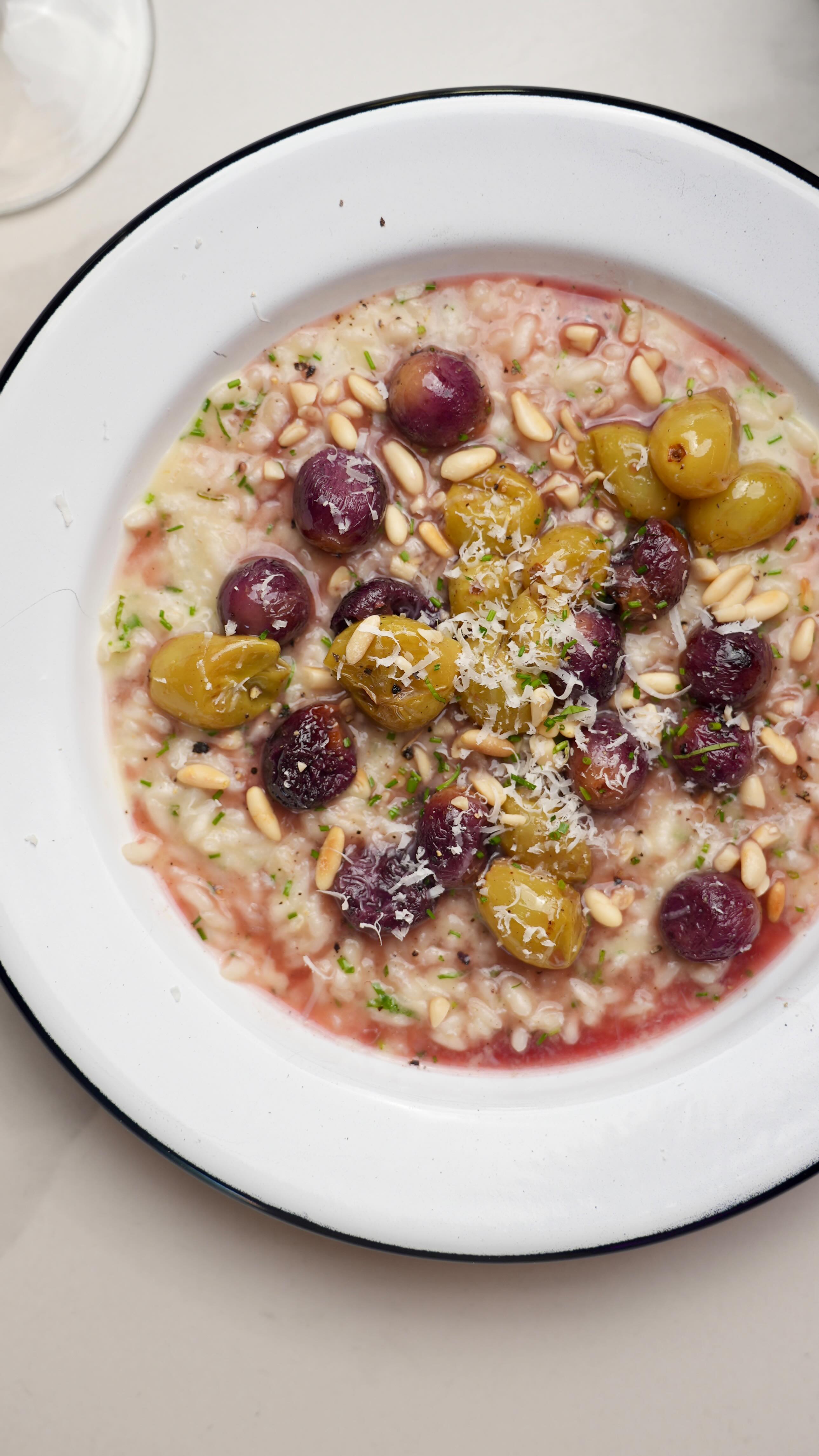 Instagram post by @danilocortellini for Prosecco DOC. Caption reads: Grape and Prosecco DOC rosé risotto 👌....