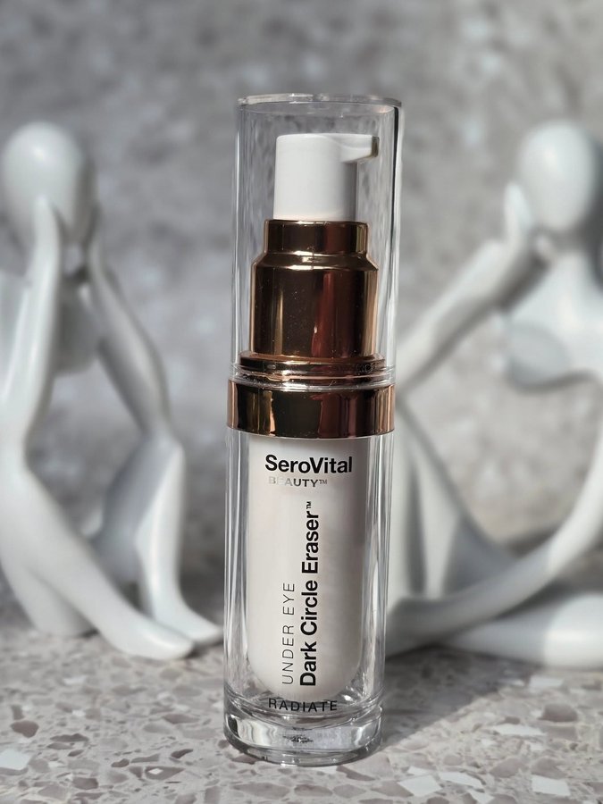 Instagram post by @try_with_me_dc for serovital. Caption reads: I have suffered from discolored puffy under eyes....