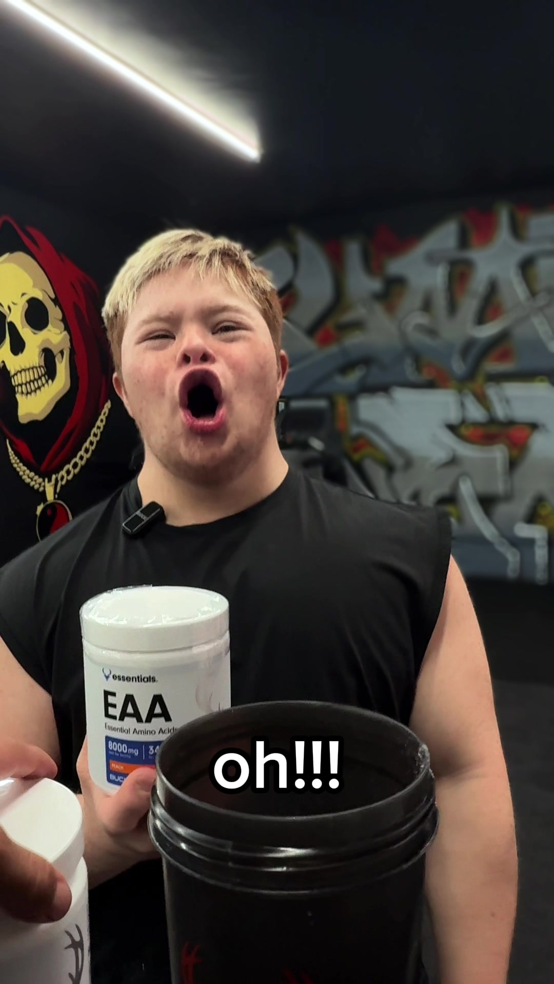 TikTok post by @leiithegoat for Bucked Up. Caption reads: [...] front getting juicy with EAA’s 🍑😮‍💨....