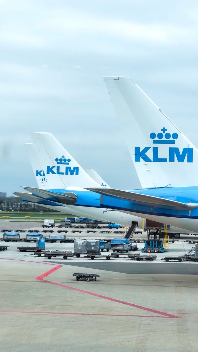 Instagram post by @nanphanitajacob for KLM Royal Dutch Airlines. Caption reads: This is how I ALWAYS want to travel. 💙✈️....