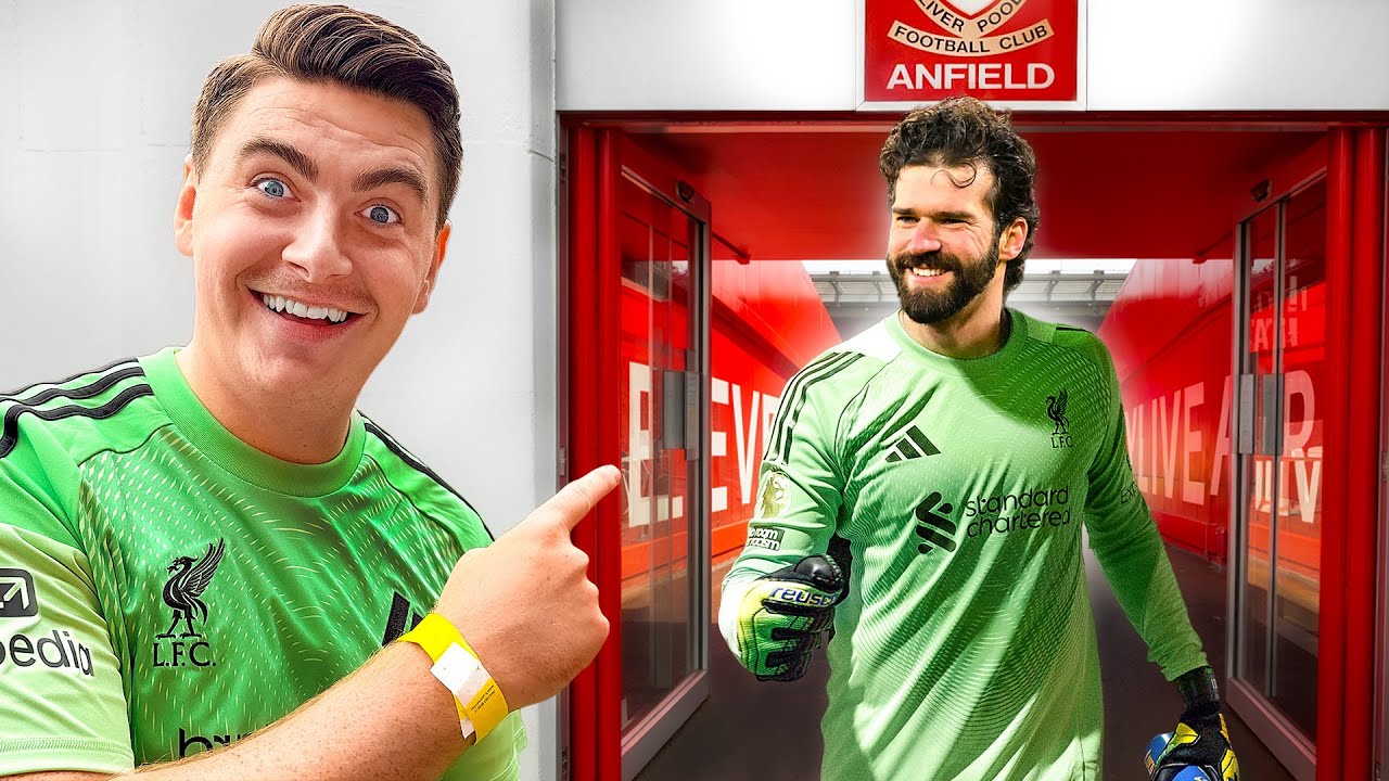 YouTube post by @TheScouseGK for The One Glove. Caption reads: 24 Hours To Meet Alisson.