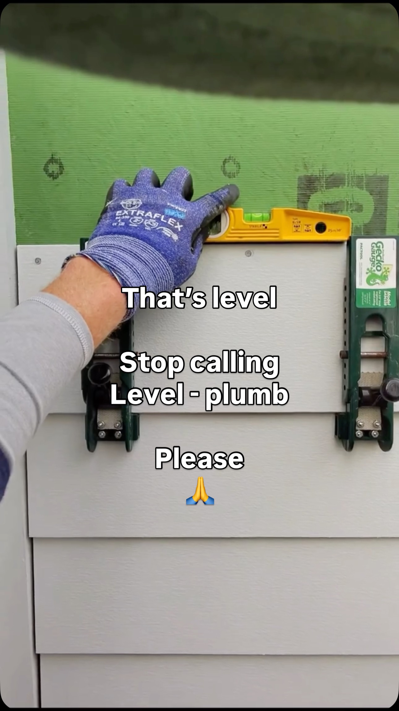 Instagram post by @jlg_woodworker for STABILA. Caption reads: [...] — keeping everything level with the Stabila....