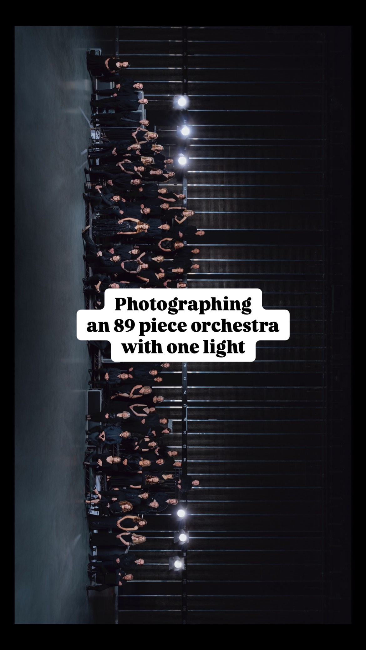 Instagram post by @_drewforsyth for Profoto. Caption reads: On set with the @bbcphilharmonic. From setup to....