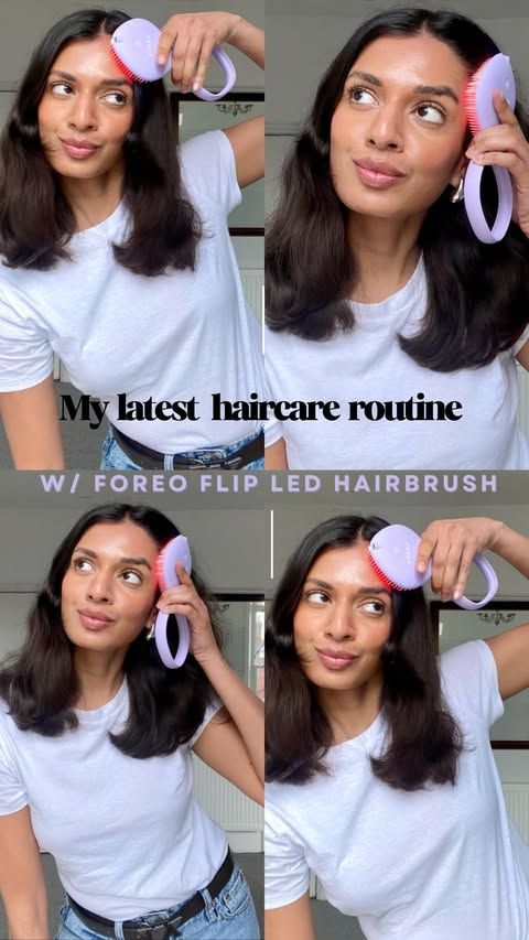 Instagram post by @rabiamaddah for Foreo. Caption reads: Latest Haircare Tool: the #FLIP by @foreo_uk....