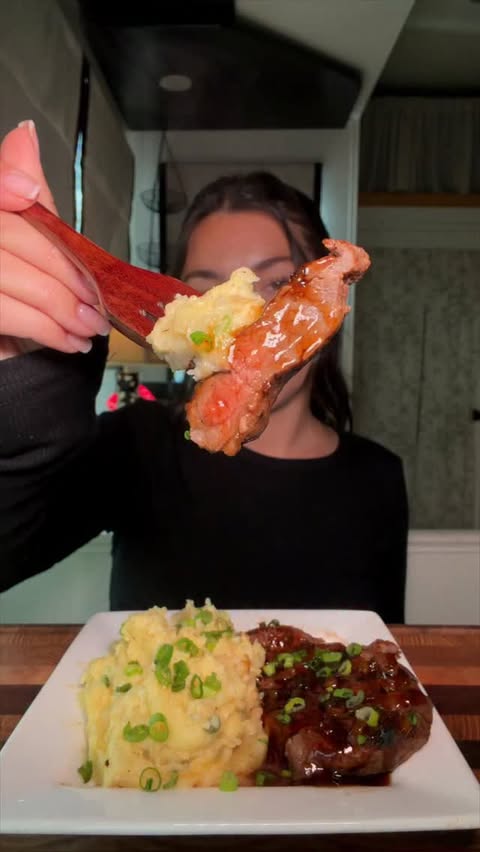 Instagram post by @serinaamadee.eats for Blue Apron. Caption reads: [...] I didn’t even have to plan myself!?....